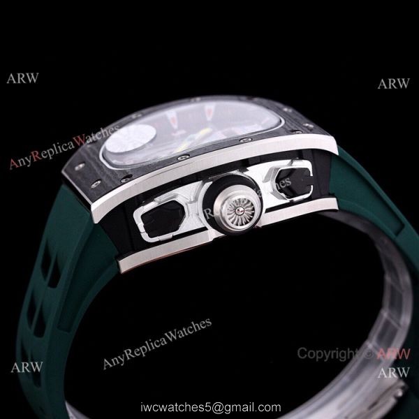Best RM 62-01 Richard Mille Tourbillon Vibrating Alarm ACJ Green Rubber Band Watch Replica Best RM 62-01 Richard Mille Tourbillon Vibrating Alarm ACJ Green Rubber Band Watch Replica
