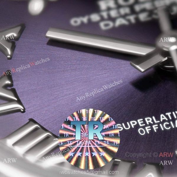 TR Factory Copy Rolex Datejust 31mm Watch President Stainless Steel Purple Dial TR Factory Copy Rolex Datejust 31mm Watch President Stainless Steel Purple Dial