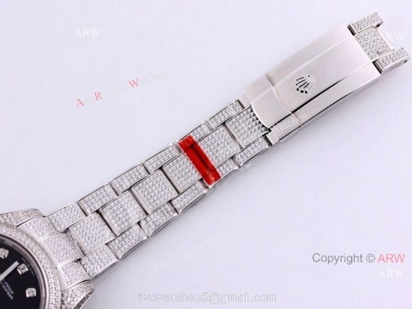 Best Iced Out Rolex Datejust 41 Diamond Black Dial Oyster Bracelet Replica Watches Best Iced Out Rolex Datejust 41 Diamond Black Dial Oyster Bracelet Replica Watches