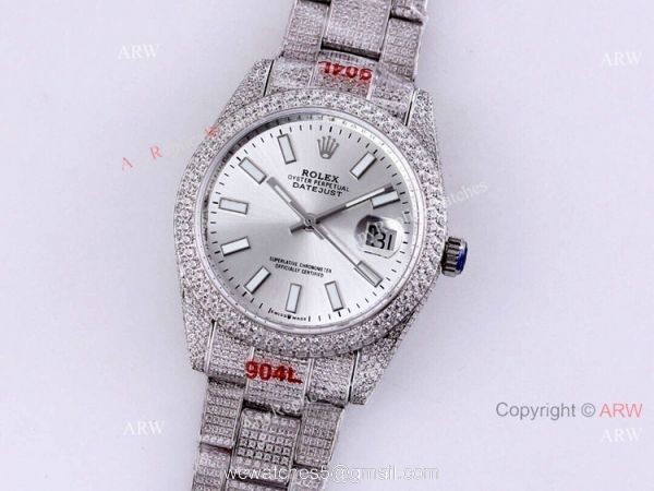 Diamond Rolex Datejust 41 Silver Dial For Mens Watch Best Replica Diamond Rolex Datejust 41 Silver Dial For Mens Watch Best Replica