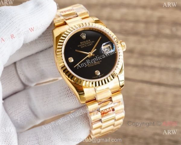 Swiss Copy Rolex Datejust President Yellow Gold Onyx Face Watch 36mm Swiss Copy Rolex Datejust President Yellow Gold Onyx Face Watch 36mm