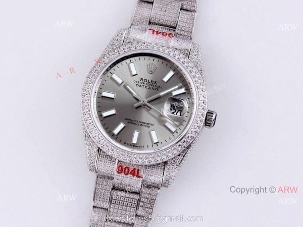 Best Rolex Datejust 41 White Dial Stick Markers Full Diamonds Watch Automatic Replica Best Rolex Datejust 41 White Dial Stick Markers Full Diamonds Watch Automatic Replica