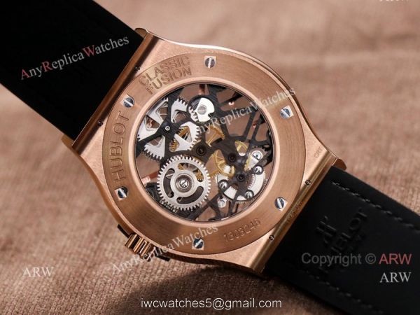 Rose Gold Hublot Classic Fusion Skeleton Tourbillon Black Bezel Watch Best Replica Rose Gold Hublot Classic Fusion Skeleton Tourbillon Black Bezel Watch Best Replica