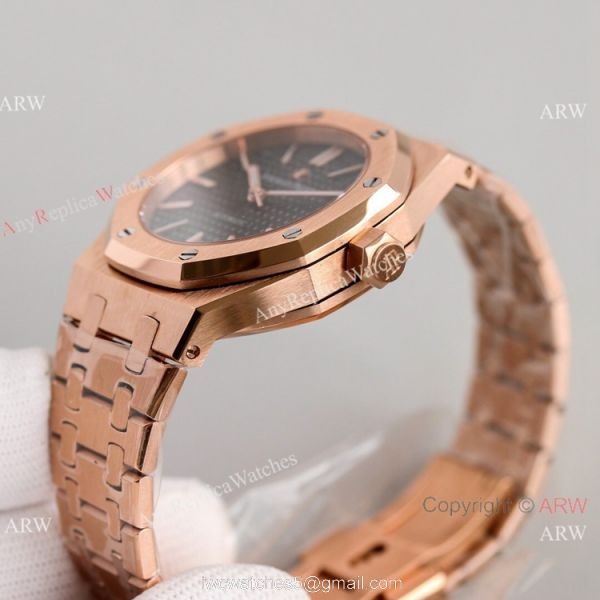 JH Factory Copy Audemars Piguet Royal Oak Women 37mm Cal.3120 Watch Rose Gold Blue Dial JH Factory Copy Audemars Piguet Royal Oak Women 37mm Cal.3120 Watch Rose Gold Blue Dial