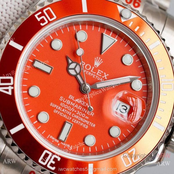 Swiss Grade Orange Dial 904L Steel Blaken Rolex Submariner Replica Watch Limited Edition Watch Swiss Grade Orange Dial 904L Steel Blaken Rolex Submariner Replica Watch Limited Edition Watch