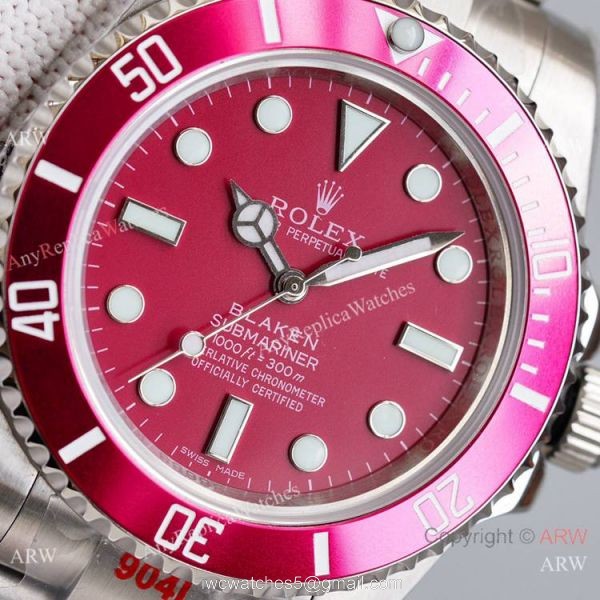 Swiss Grade Blaken Rolex Submariner Copy Watch Red Looking Ceramic 40mm Swiss Grade Blaken Rolex Submariner Copy Watch Red Looking Ceramic 40mm