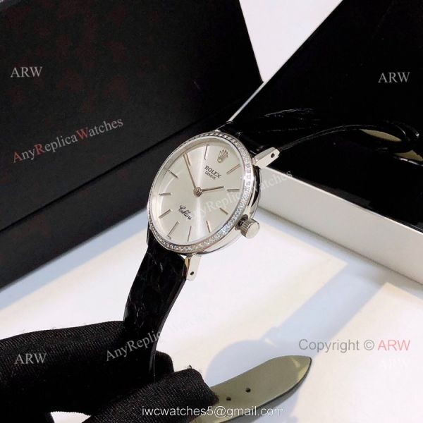 Diamond Rolex Cellini Ladies Leather Strap Yellow Gold Watch Replica Diamond Rolex Cellini Ladies Leather Strap Yellow Gold Watch Replica
