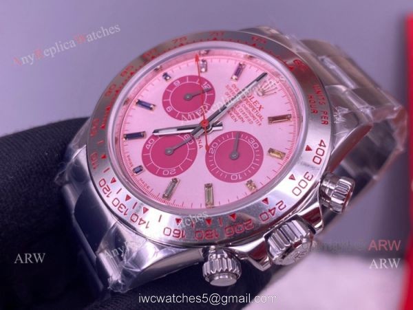 Best Noob Rolex Daytona Pink Dial Stainless Steel Watch 4130 Replica Best Noob Rolex Daytona Pink Dial Stainless Steel Watch 4130 Replica