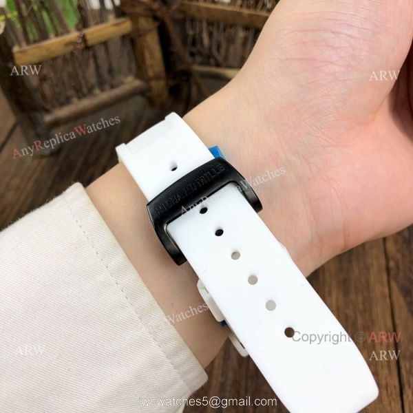 Copy Richard Mille Clear Watch RM055 Carbon Fiber White Rubber Strap Watch Copy Richard Mille Clear Watch RM055 Carbon Fiber White Rubber Strap Watch