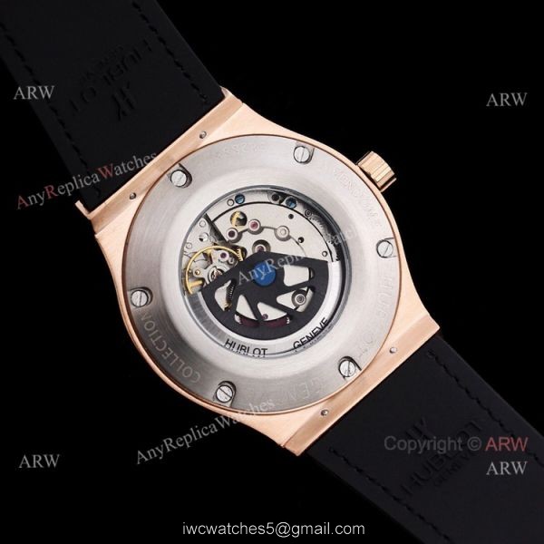 Stainless Steel Hublot Classic Fusion 42mm White Dial White Leather Strap Watch Replica Stainless Steel Hublot Classic Fusion 42mm White Dial White Leather Strap Watch Replica