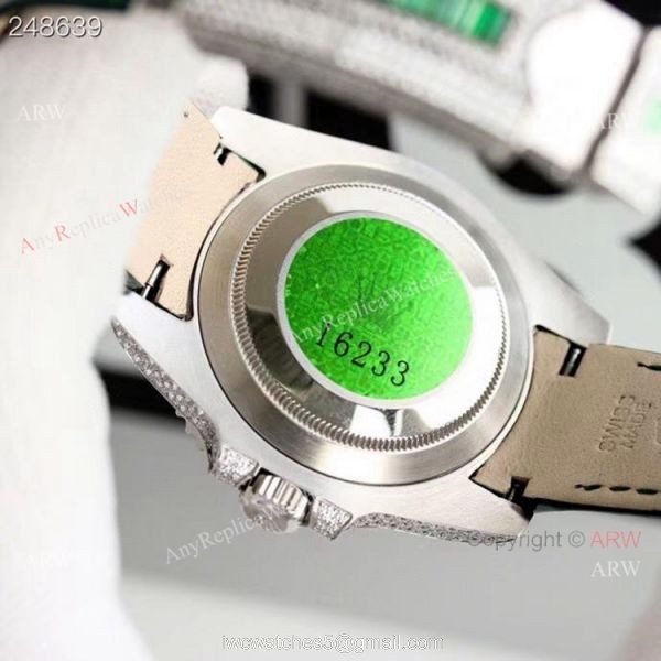 New Rolex Rainbow Submariner Green Dial Green Leather Strap High Copy Swiss Made New Rolex Rainbow Submariner Green Dial Green Leather Strap High Copy Swiss Made