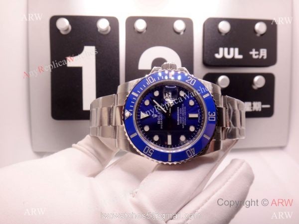 EW Swiss 3255 Rolex Smurf Submarimer Replica Watch Blue Ceramic Bezel EW Swiss 3255 Rolex Smurf Submarimer Replica Watch Blue Ceramic Bezel