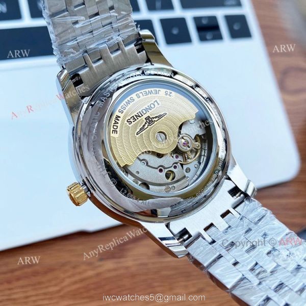 Black Face Longines Watch For Men Size 40mm Automatic Two Tone Replica Black Face Longines Watch For Men Size 40mm Automatic Two Tone Replica