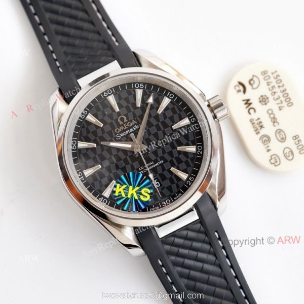 Swiss Quality Omega Aqua Terra Black Dial Black Leather Strap Copy Watch 41 Swiss Quality Omega Aqua Terra Black Dial Black Leather Strap Copy Watch 41