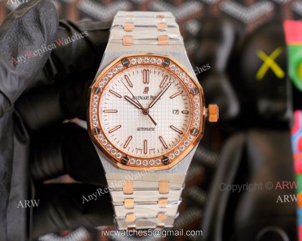 High Quality Replica Audemars Piguet Royal Oak 41mm Blue Face Rose Gold Watch With Diamonds High Quality Replica Audemars Piguet Royal Oak 41mm Blue Face Rose Gold Watch With Diamonds