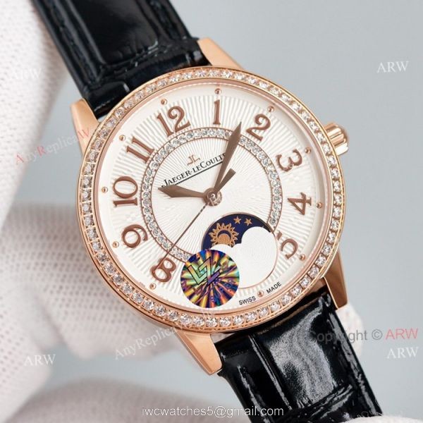 Best Copy White Face Jaeger Lecoultre Rendez-Vous Ladies Watch With Diamonds Blue Leather Strap Best Copy White Face Jaeger Lecoultre Rendez-Vous Ladies Watch With Diamonds Blue Leather Strap