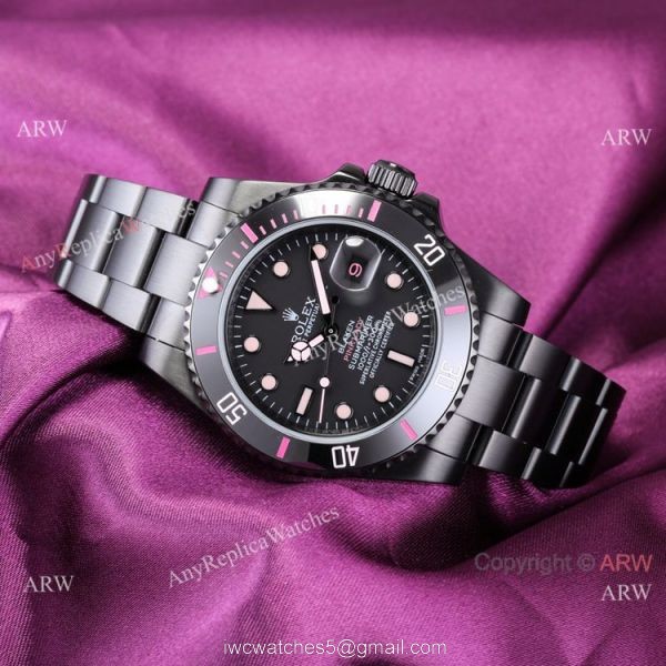 2021! Super Clone Rolex Blaken Submariner &8216;Pink Lady Watch Cal.2824 DLC Steel Black Dial 40mm 2021! Super Clone Rolex Blaken Submariner &8216;Pink Lady Watch Cal.2824 DLC Steel Black Dial 40mm