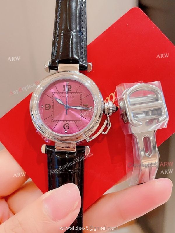 Knockoff Ladies Cartier Pasha Watch Fuchsia Dial Fuchsia Leather Strap Knockoff Ladies Cartier Pasha Watch Fuchsia Dial Fuchsia Leather Strap
