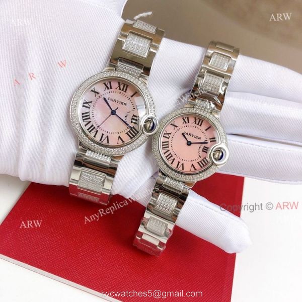 High End Replica Rose Gold Cartier Ballon Bleu Ladies Watch With Diamonds High End Replica Rose Gold Cartier Ballon Bleu Ladies Watch With Diamonds