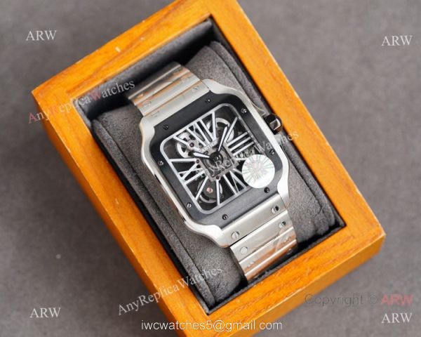 New Two Tone Rose Gold Santos de Cartier Skeleton watch WHSA0016 New Two Tone Rose Gold Santos de Cartier Skeleton watch WHSA0016