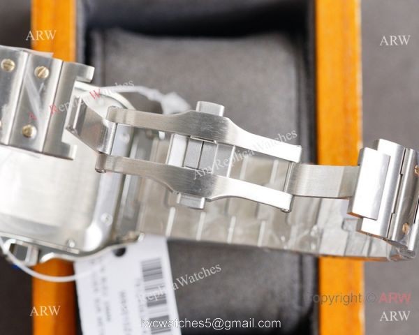 New Cartier Alberto Santos-Dumont Green Two Tone Watch Sapphire Crystal New Cartier Alberto Santos-Dumont Green Two Tone Watch Sapphire Crystal