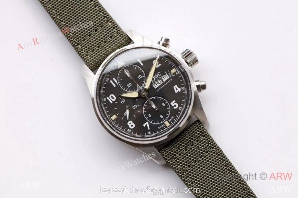 ZF Factory IWC Pilots Watch 7750 Chronograph Spitfire Stainless Steel ZF Factory IWC Pilots Watch 7750 Chronograph Spitfire Stainless Steel