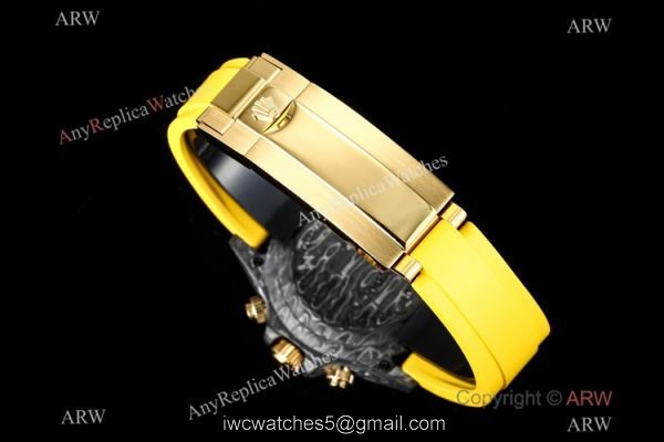TW Factory Rolex Carbon-Lime Daytona Swiss 7750 Watch Yellow Rubber Strap TW Factory Rolex Carbon-Lime Daytona Swiss 7750 Watch Yellow Rubber Strap