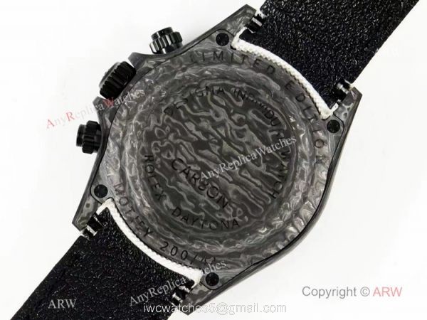Super Clone Rolex Daytona Diw Carbon Swiss 4130 Noob Factory Panda Dial on White Nylon Strap Super Clone Rolex Daytona Diw Carbon Swiss 4130 Noob Factory Panda Dial on White Nylon Strap
