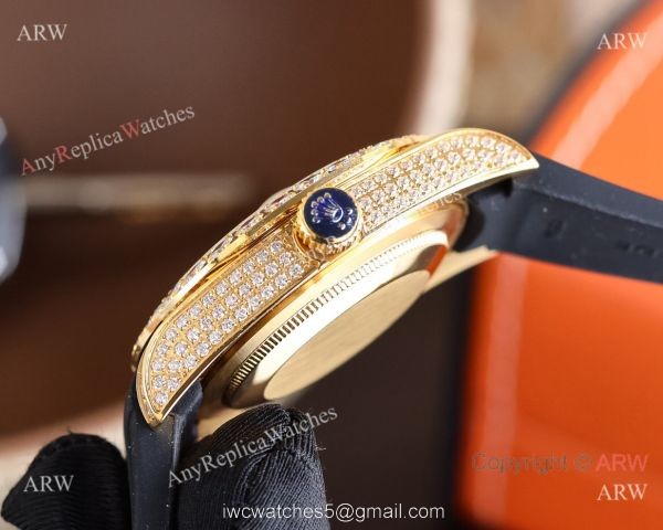 Replica Rolex Day-Date Diamond Gold Bezel Black Face 40 MM Watch Replica Rolex Day-Date Diamond Gold Bezel Black Face 40 MM Watch