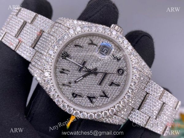 Iced Out Rolex Datejust II Middle East Arabic Watch 2836 Movement Iced Out Rolex Datejust II Middle East Arabic Watch 2836 Movement
