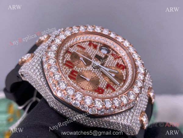 JF Factory Iced Out Audemars Piguet Royal Oak 1-1 JF 3126 Watch Rubber Strap JF Factory Iced Out Audemars Piguet Royal Oak 1-1 JF 3126 Watch Rubber Strap