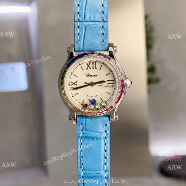 Chopard Happy Sport 30 Watch Rainbow bezel 2-Tone Rose Gold Chopard Happy Sport 30 Watch Rainbow bezel 2-Tone Rose Gold