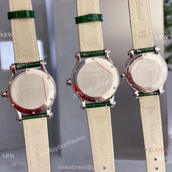 Copy Chopard Happy Sport Quartz Watch Rose Gold Olive Green Face Copy Chopard Happy Sport Quartz Watch Rose Gold Olive Green Face