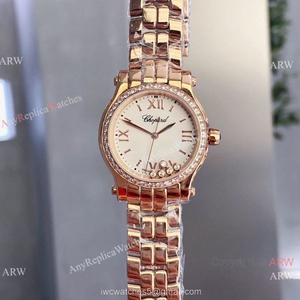 Copy Chopard Happy Sport 30mm quartz Watch Pink Rose Gold Case Copy Chopard Happy Sport 30mm quartz Watch Pink Rose Gold Case