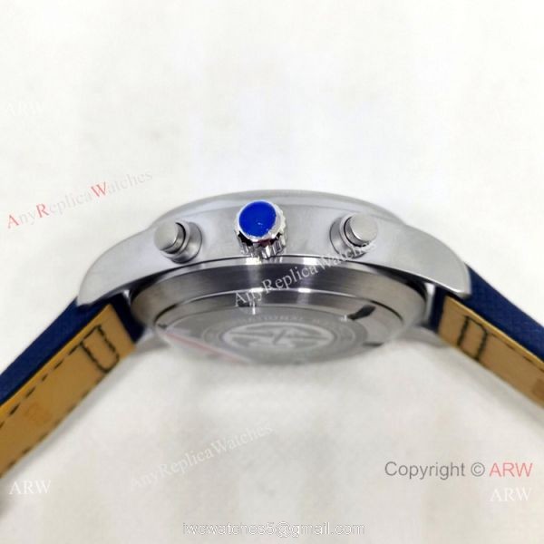 New Copy IWC Pilots Automatic Watch Orange Hand Blue Leather Strap New Copy IWC Pilots Automatic Watch Orange Hand Blue Leather Strap