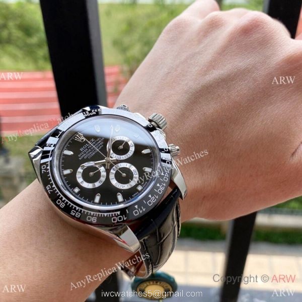 Rolex Cosmograph Daytona Black Ceramic Leather Strap Watch 43mm Rolex Cosmograph Daytona Black Ceramic Leather Strap Watch 43mm