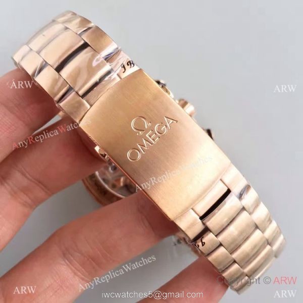 (OM)New Copy Swiss Omega Seamaster 9901 Watch Rose Gold Black Face