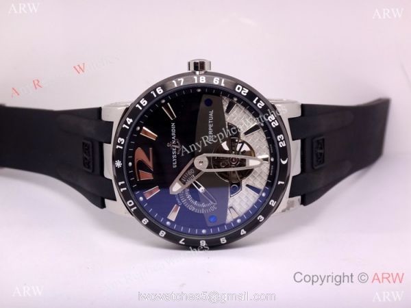 High Quality Ulysse Nardin Perpetual Black Rubber watch Copy