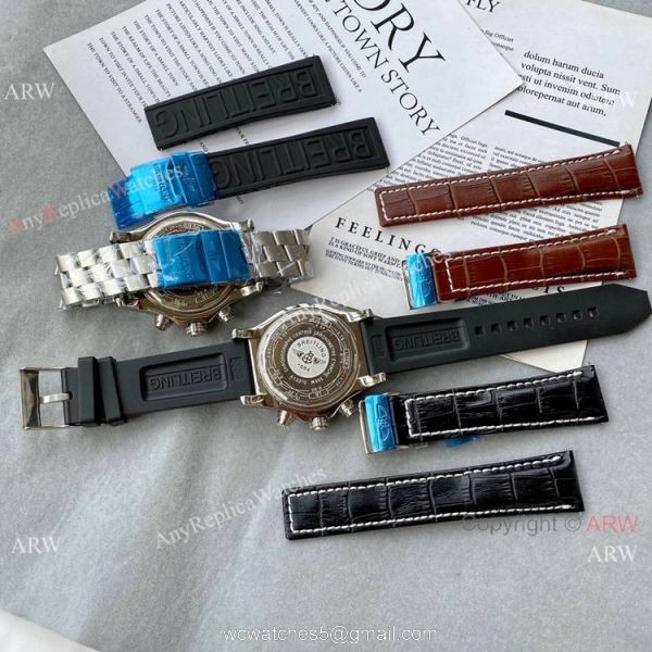 Best Copy Breitling Super Avenger II Watch White Dial Leather Band