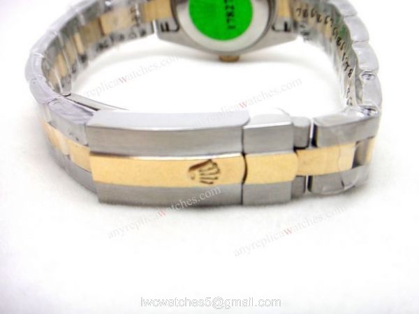 Replica ROLEX Datejust 2-Tone Pink Flower Diamond Ladies Watch