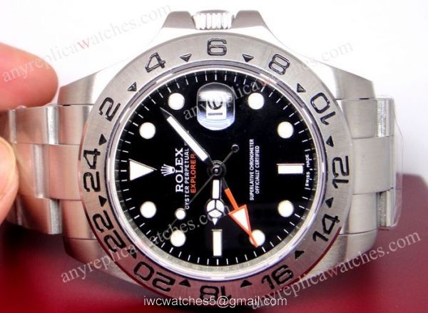 NEW UPGRADED Replica Rolex Explorer II GMT Watch Stainless Steel Black 42mm