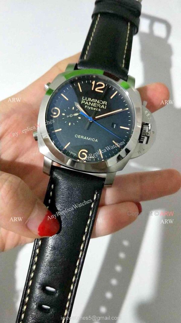 Panerai PAM 524 Luminor 1950 3 Days Flyback Black Dial Watch New Replica