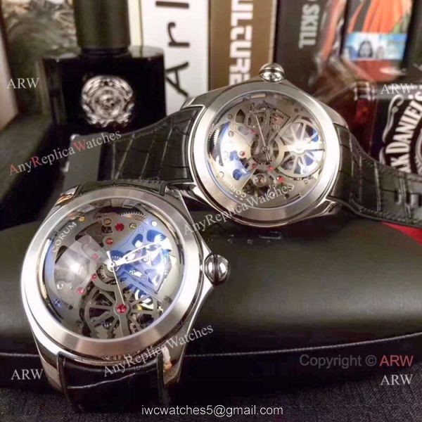 Buy Replica Corum Skeleton Bubble Squelette Silver Dial Watch 45mm