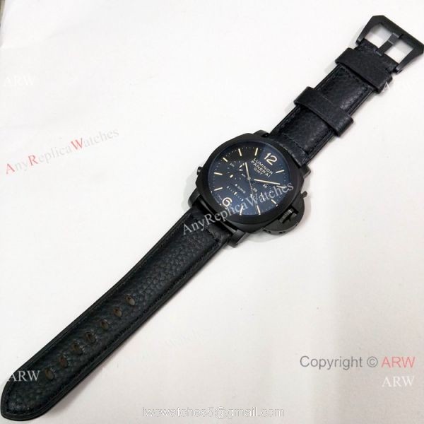 Replica Panerai Luminor GMT PAM 317 Watch Black Case Brown Markers