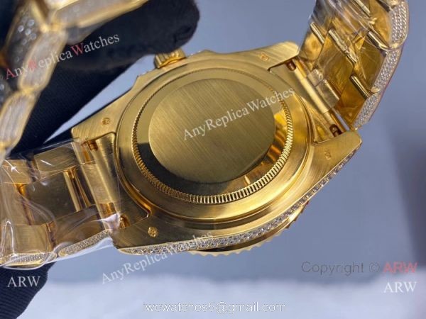 Swiss Quality Rolex GMT-Master II 116769 Ice Watch Replica Yellow Gold