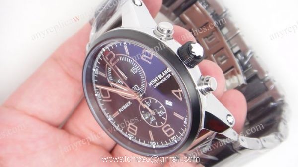 MONTBLANC FLYBACK REPLICA BLACK CHRONOGRAPH STEEL BLACK WATCH
