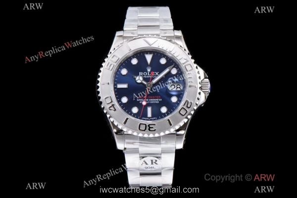 Swiss Replica Rolex Yacht-master 116655 Blue Face Red Hand 37mm/40mm Watch AR Factory