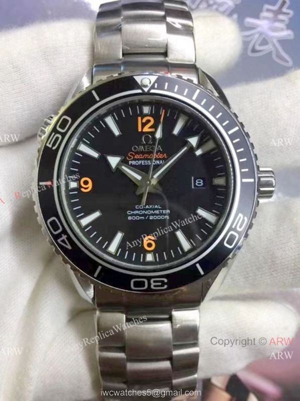 Low Prcie Omega Watch Replica Seamaster with Black Orange Bezel