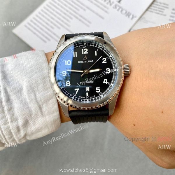Vintage Style Breitling Premier Automatic Watch Black Dial