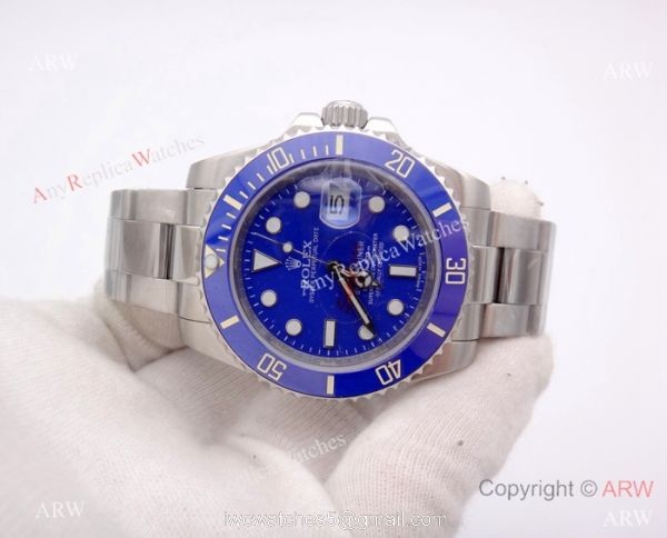 High Quality Replica Rolex Blue Ceramic Bezel Submariner Blue Face Mens Watch 40mm
